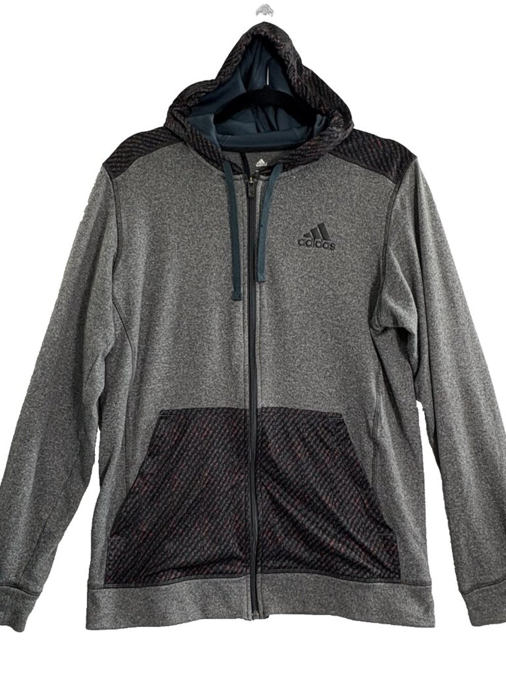 ADIDAS Men Climawarm Pockets Long Sleeve Full Zip Hoodie Sz M Gray 93-27